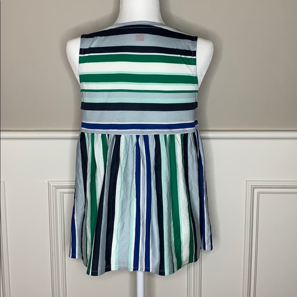 Joe Fresh Green Blue Striped Peplum Tank Sz Med - Picture 5 of 8